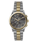 Emporio Armani Paolo Chronograph Grey Dial Two Tone Steel Strap Watch For Men - AR11527